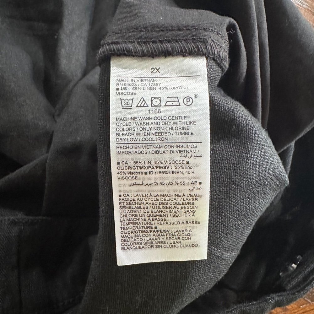 Old Navy Shorts Women 2x Black Linen Blend High Waisted Taylor Trouser Shorts - Picture 8 of 15